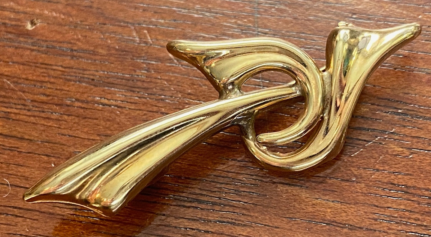 Vintage 14k Yellow Gold Brooch Pin