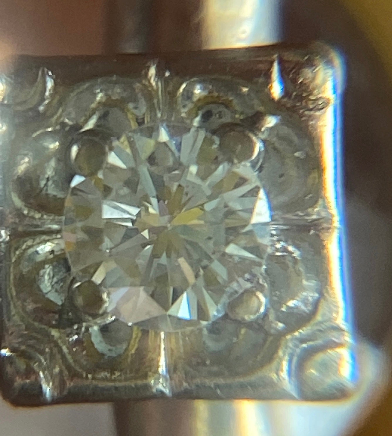 Vintage 14k White Gold Round .25ct Diamond Solitaire Engagement Ring Sz 7.75