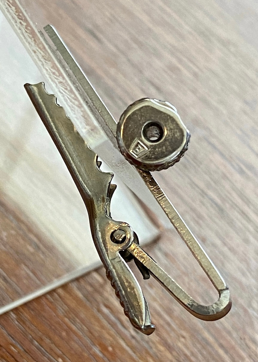 Vintage Silver Tone Hardware Bolt Mechanics Tie Clip