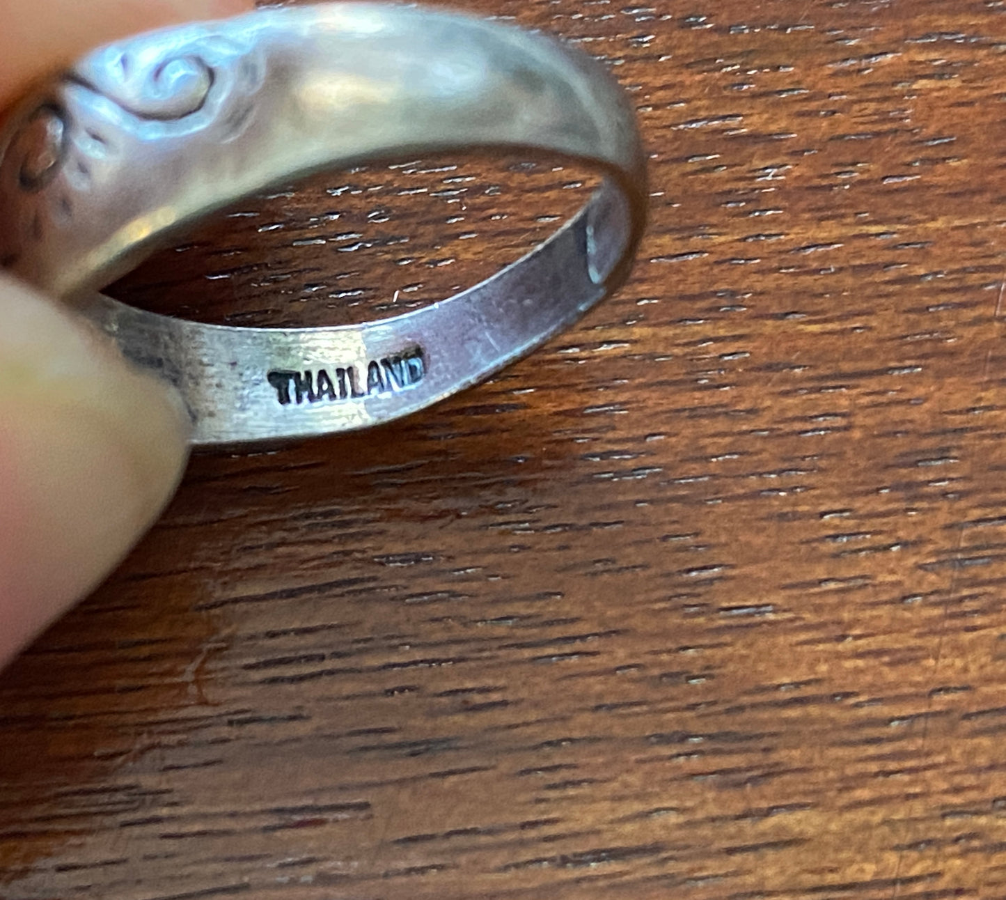 Sterling Silver 925 Engraved Ring Sz 5.25 Adjustable