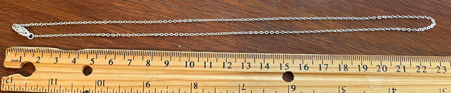 Vintage Sterling Silver 925 Rolo Round Chain Link Necklace 18" Long