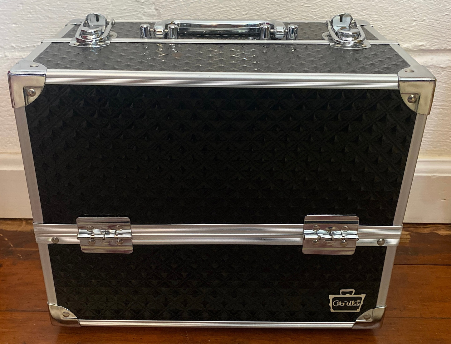 Caboodles Lovestruck Black 12" Ultimate Makeup Train Case Locking w Keys