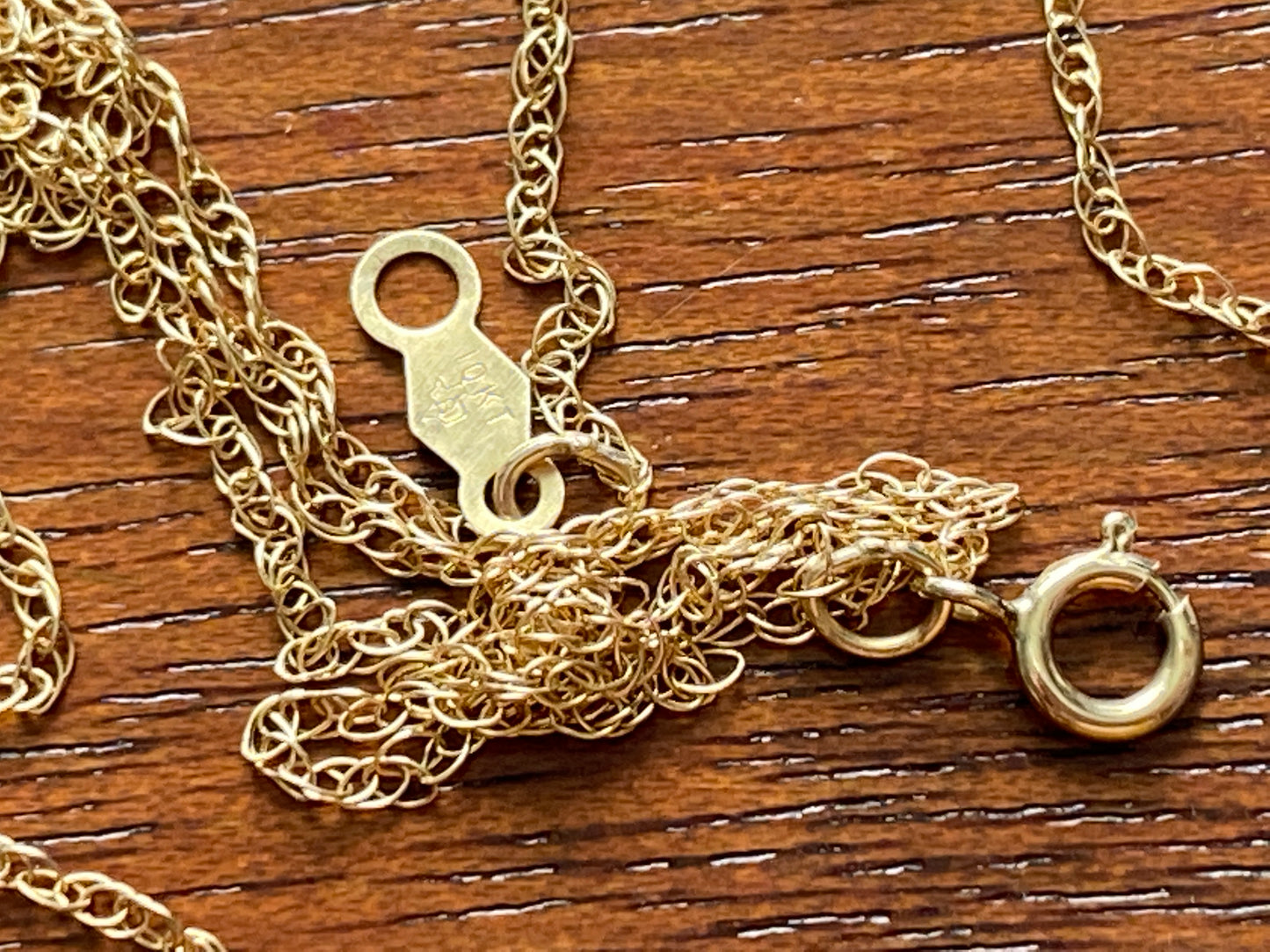 10k Yellow Gold Chain Necklace Rolo Design 18" x under 1mm