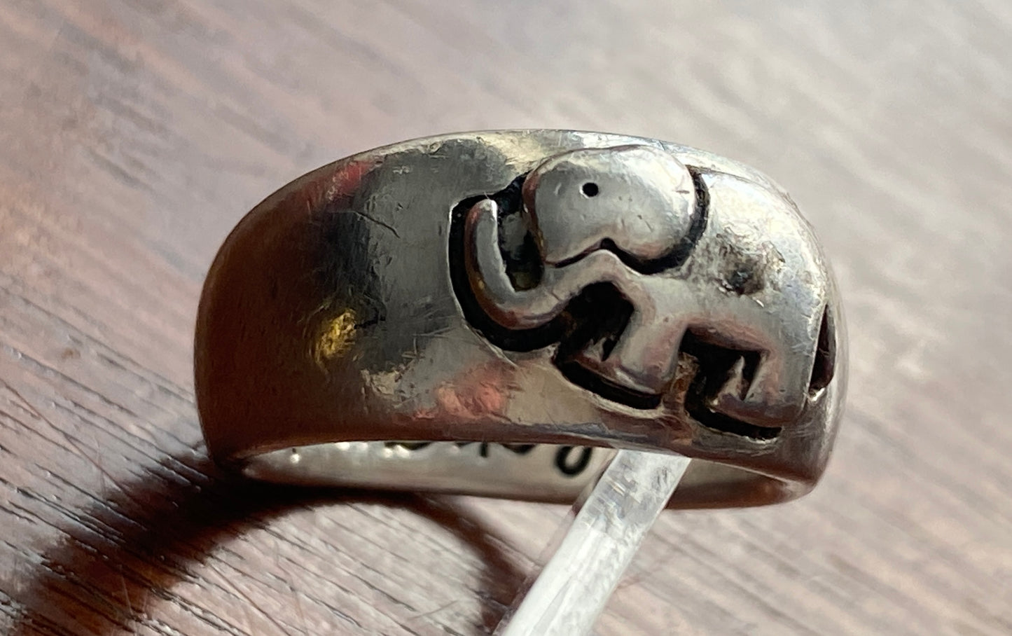 Sterling Silver 925 Heavy Wide ELEPHANT Ring Sz 6.5
