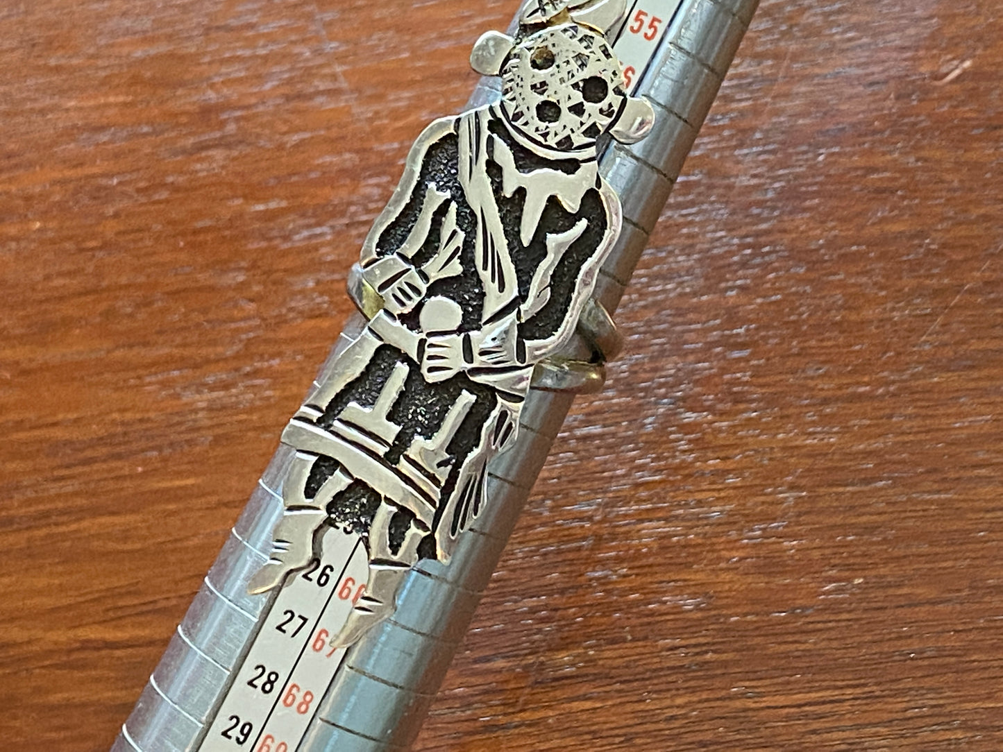Vintage Signed R Singer Sterling Silver 925 Mudman Figural Ring Sz 9