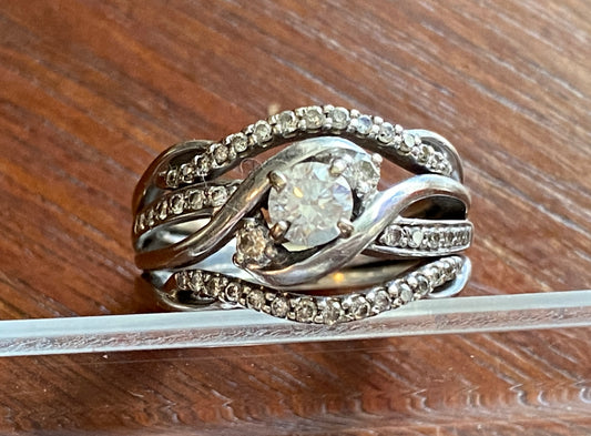 14k White Gold .50ctw Round Diamond Custom Wedding Engagement Ring Sz 6