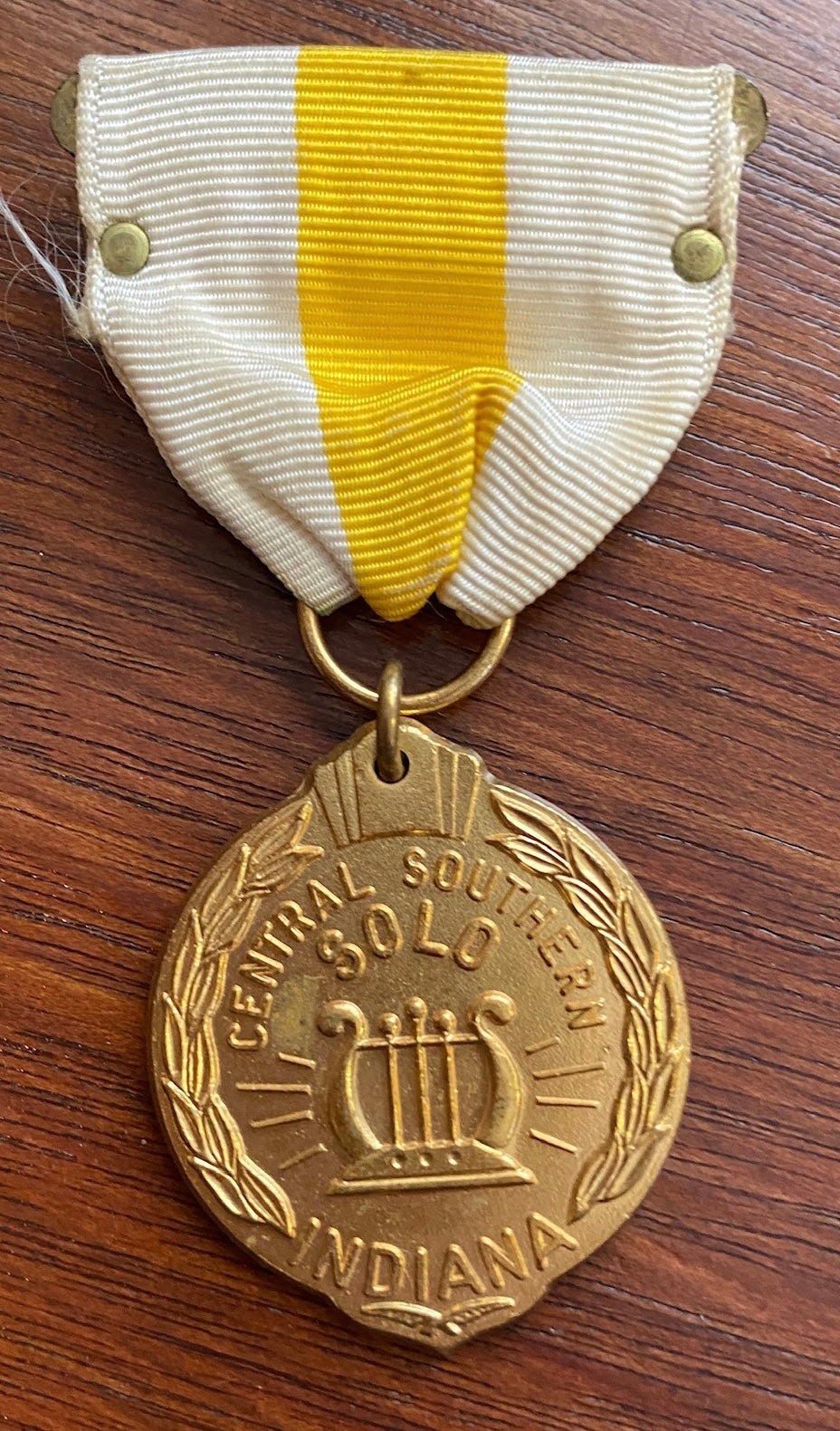 Vintage Central Southern Solo Indiana Music Band Medal Ribbon Award Lyre