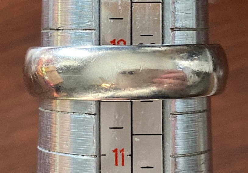 Vintage Mens 10k White Gold Wedding Band Ring Sz 10.25