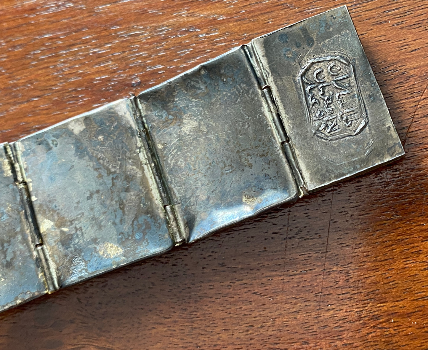 Antique Vintage Silver Enamel Panel Persian Eastern Bracelet
