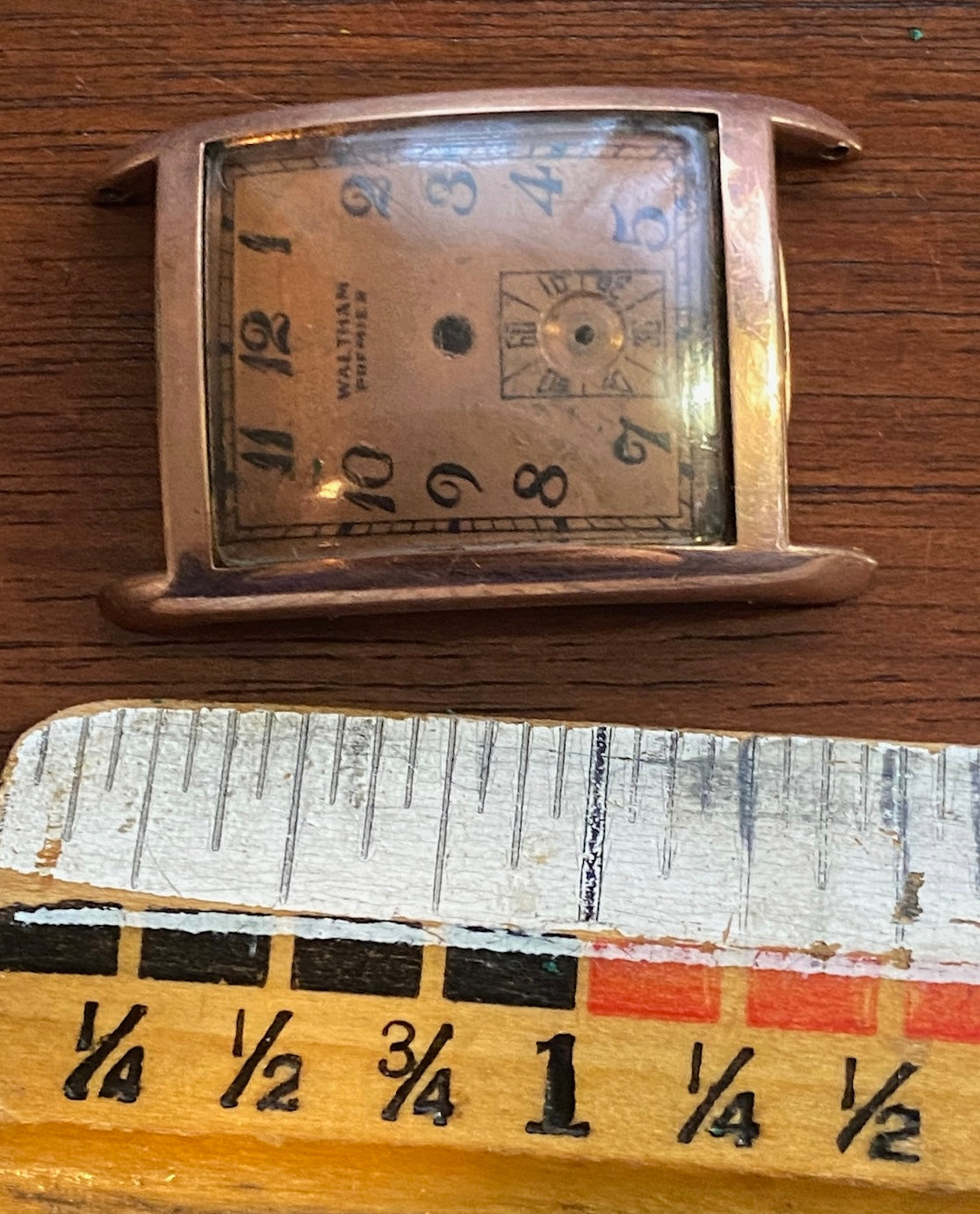 Vintage Mens's 1940's 10k Rose Rolled Gold Waltham Premier Wristwatch Parts