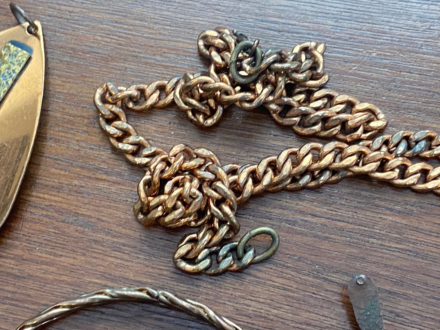 Copper Jewelry Lot Bangle Ring Chain Pendant Modernist
