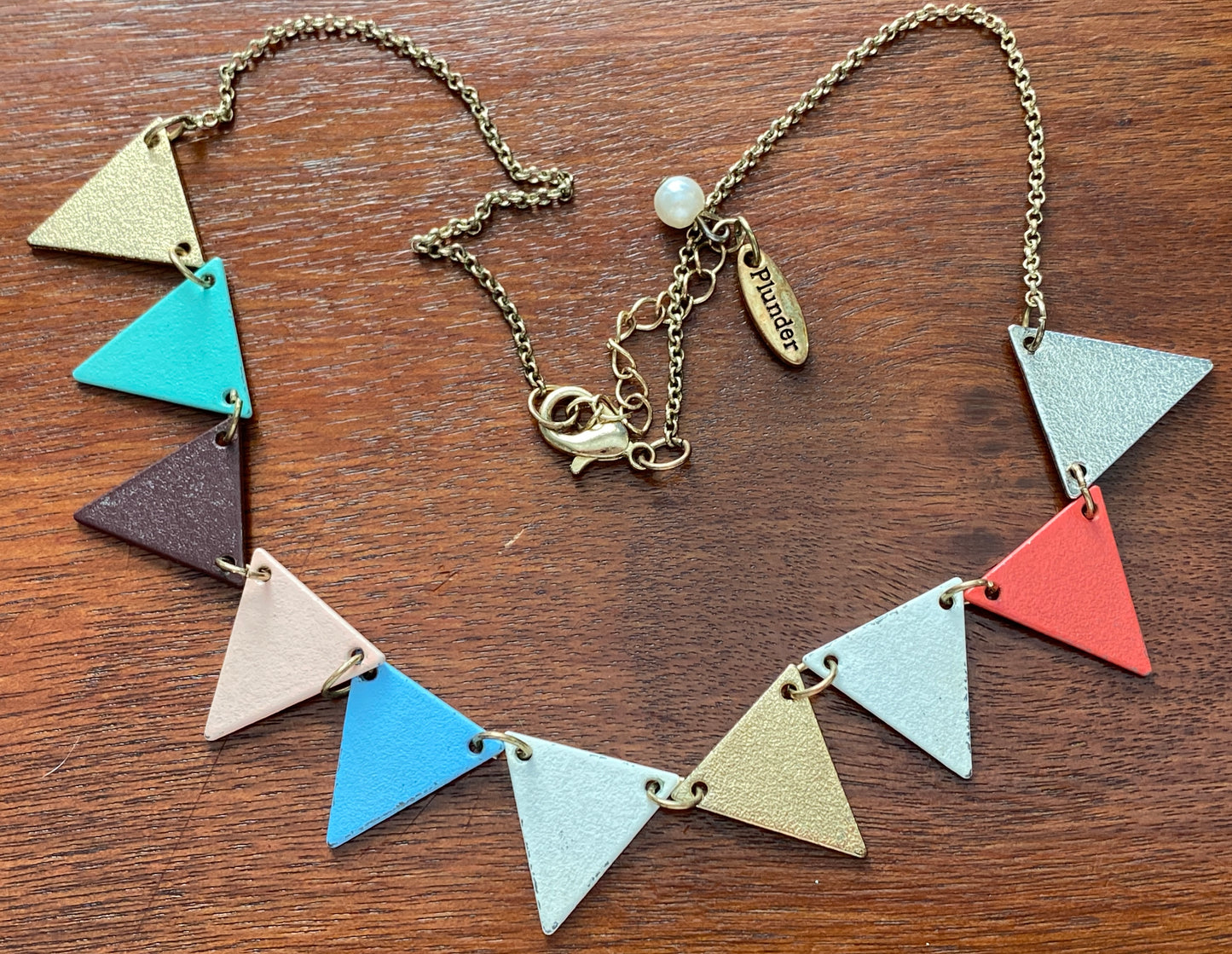 Plunder Bunting Pastel Gold Tone Collar Necklace