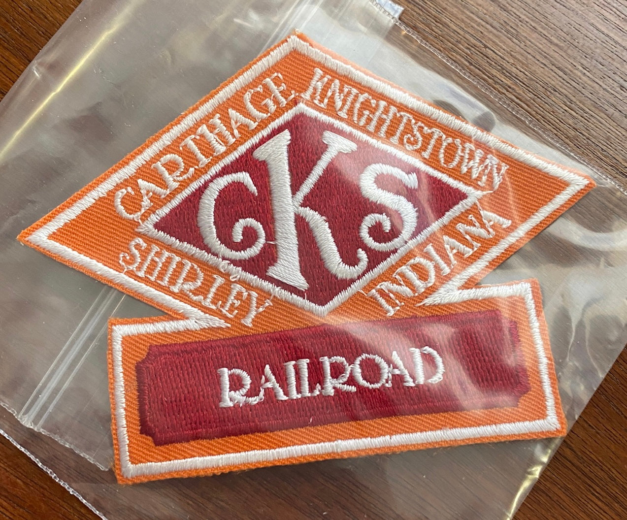 CARTHAGE KNIGHTSTOWN SHIRLEY CKS RAILROAD INDIANA SOUVENIR PATCH