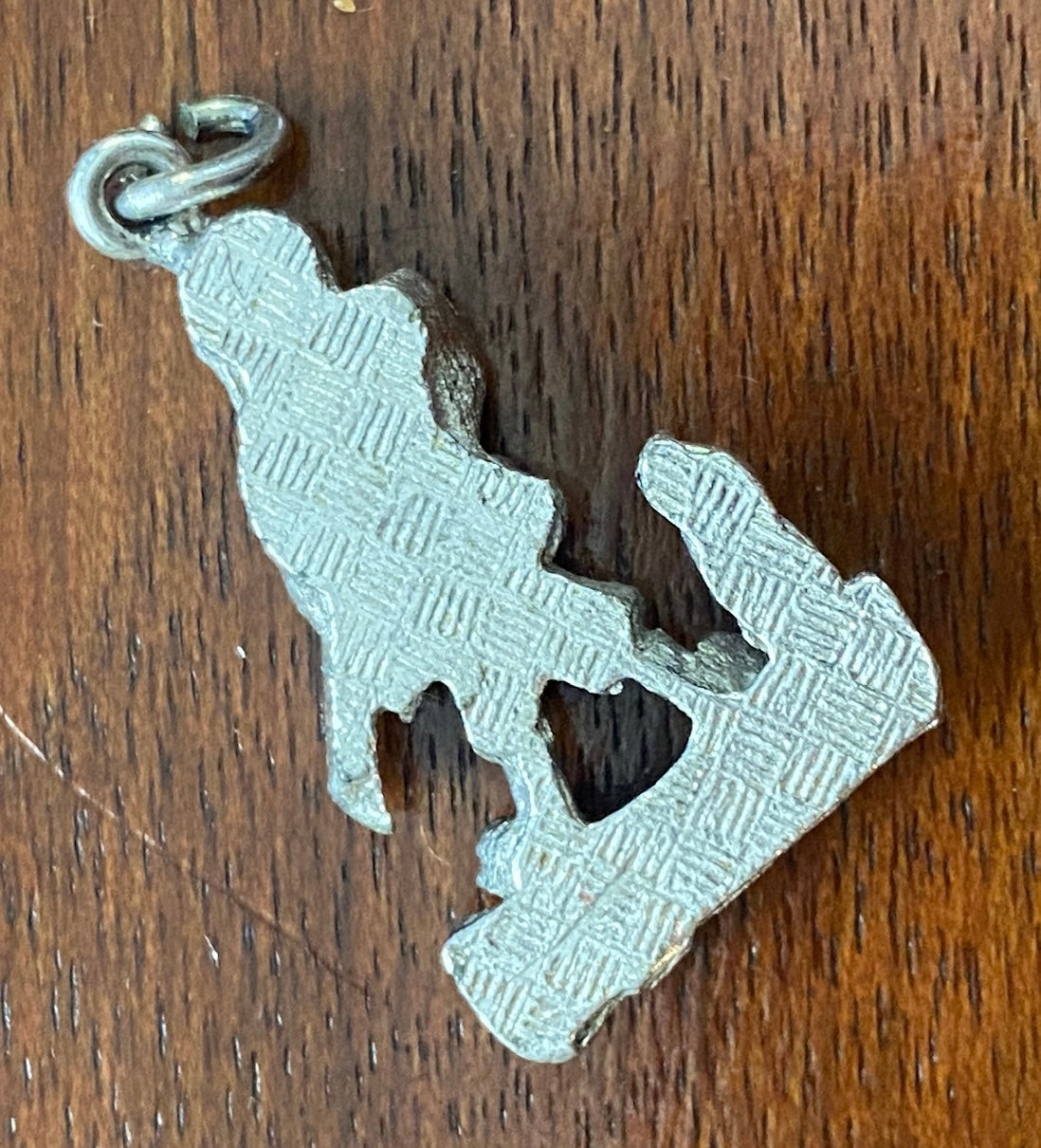 Silver Tone Charm Boy with Rifle and Squirrel