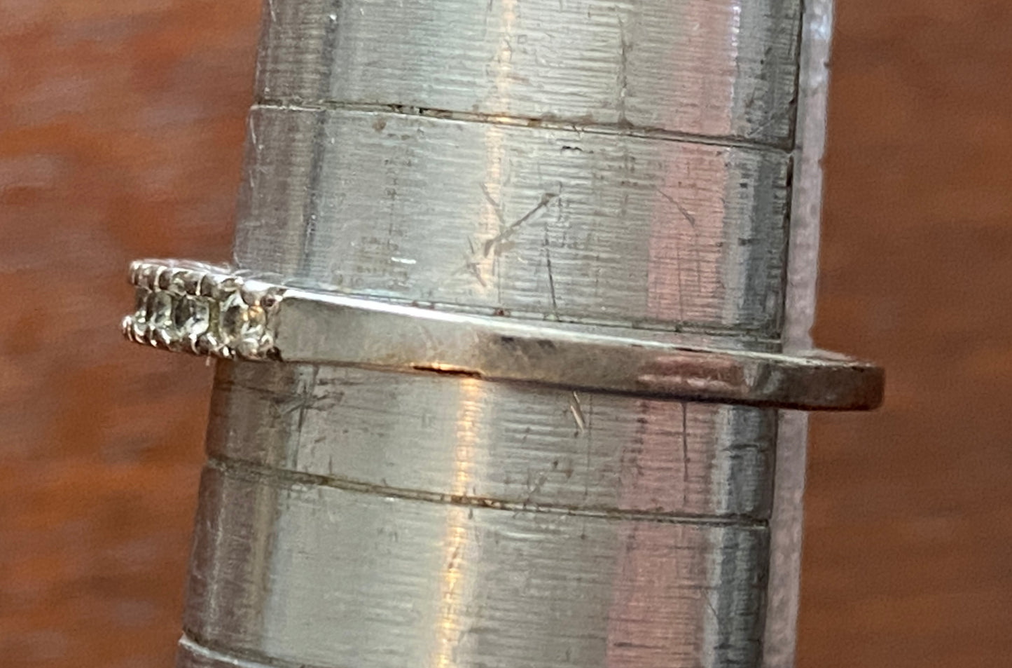 Sterling Silver 925 CZ Wedding Band Ring Sz 6.5