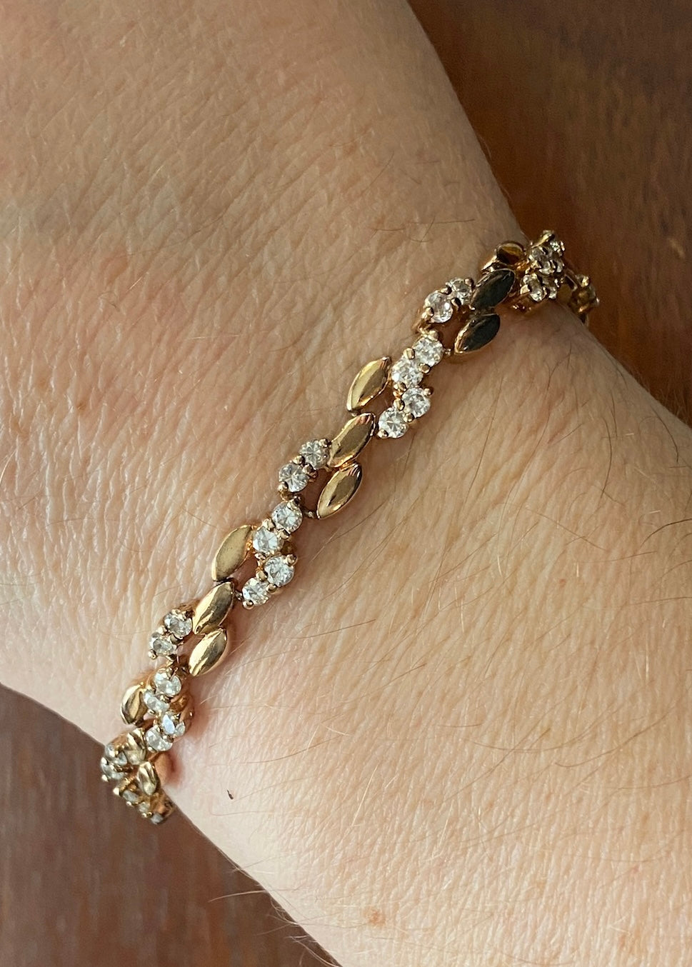 Sterling Silver 925 Gold Plate CZ Tennis Bracelet 7.5" Long