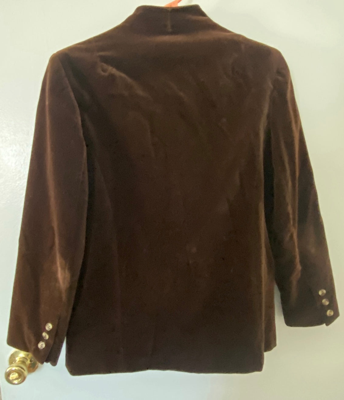 Vintage Carlisle Couture Dark Brown Velvet Blazer Jacket Sz 16 Single Button