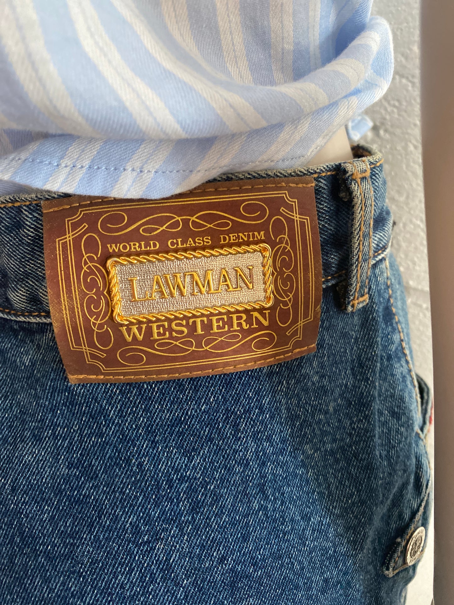 Vintage Lawman Western Rodeo Stud High Rise Jeans Sz 11 Cowboy