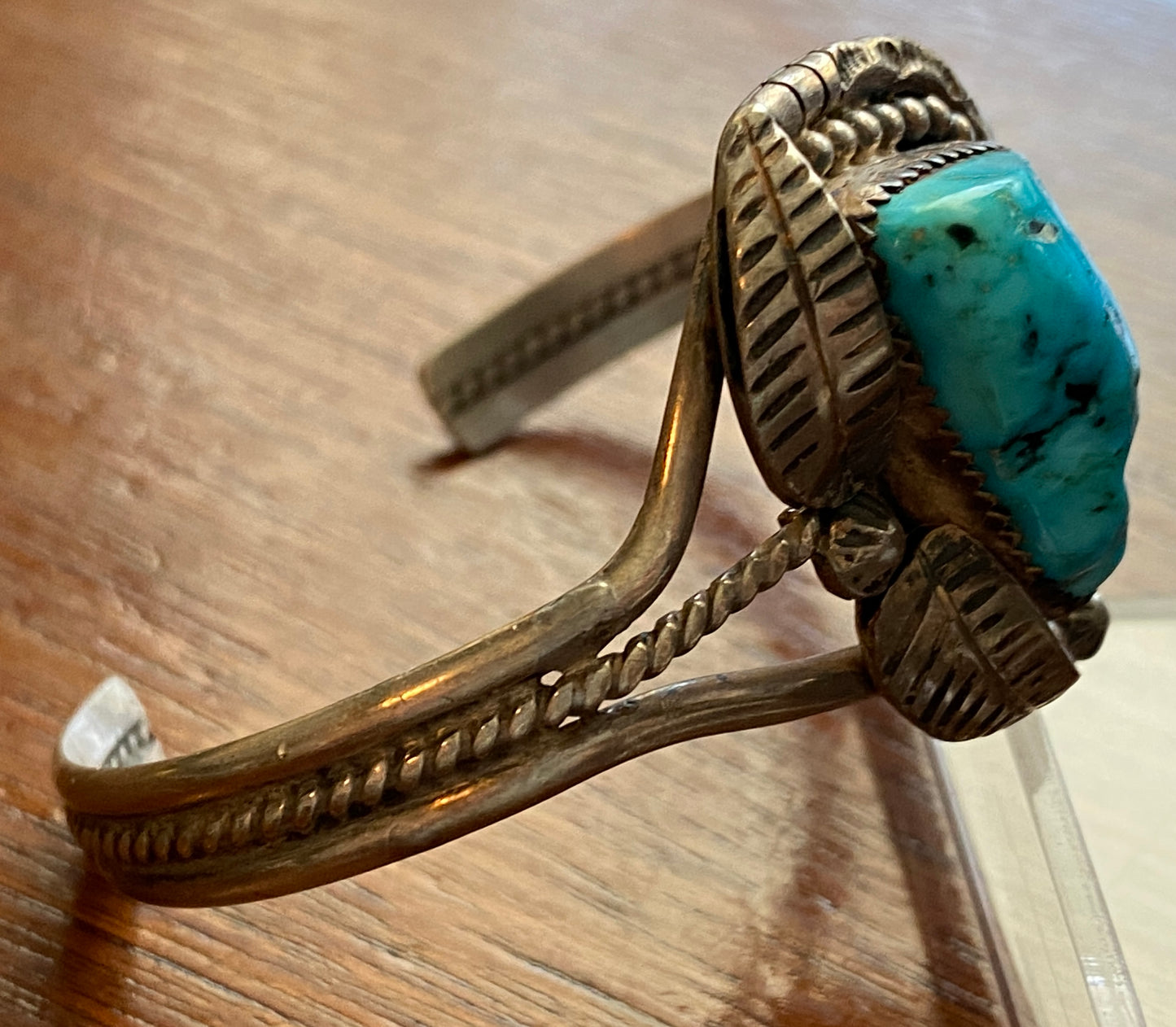 Vintage Old Pawn Silver Turquoise Cuff Bracelet