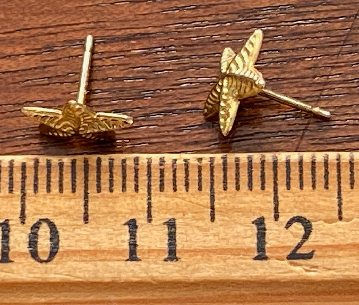 Sterling Silver 925 Gold Plate Starfish Pierced Stud Earrings