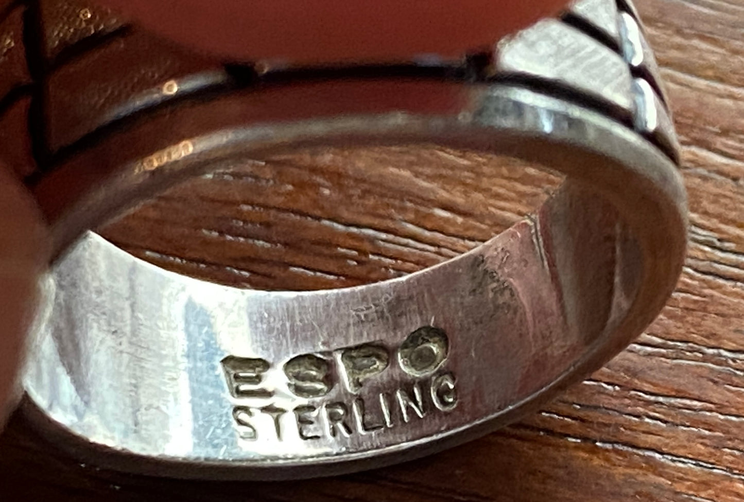 Vintage Joseph Esposito ESPO Sterling Silver 925 Black Inlay Ring Sz 5