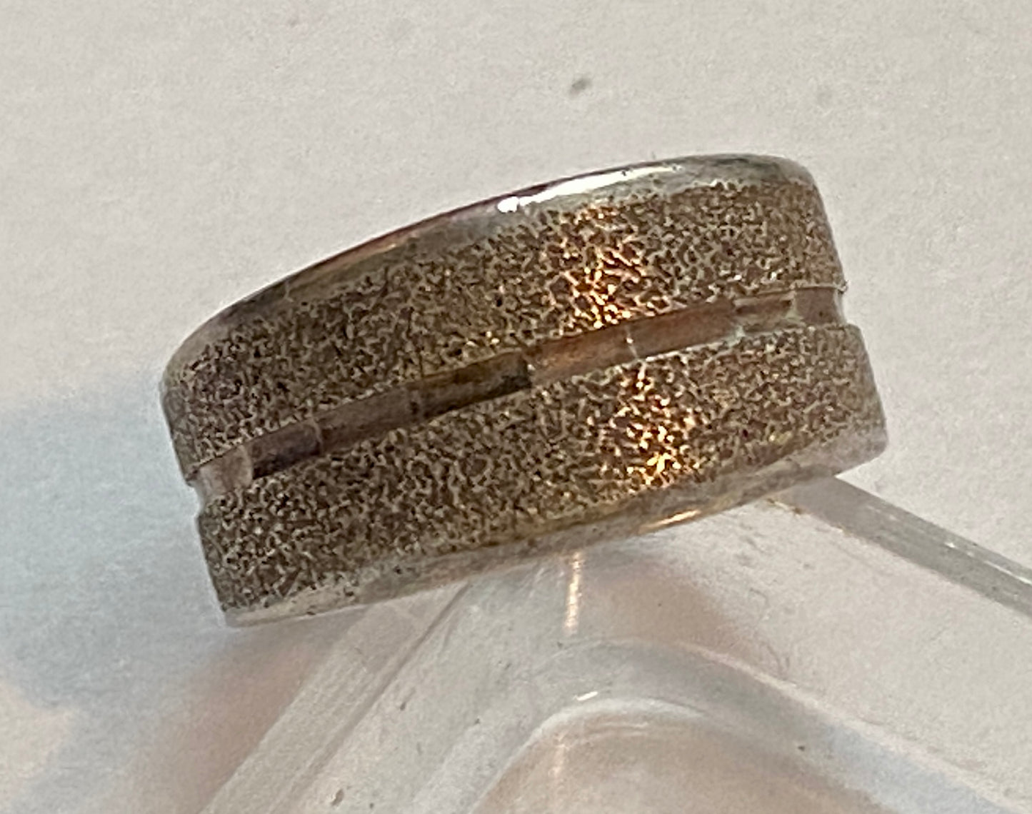 COSTA RICA Extra Fine .999 STERLING SILVER Band Ring TEXTURE Sz 5.5
